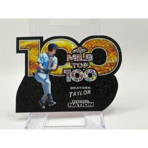 2025 Leaf Baseball Nation Brayden Taylor Top 100 Black Sparkle Refractor 1/1 SSP